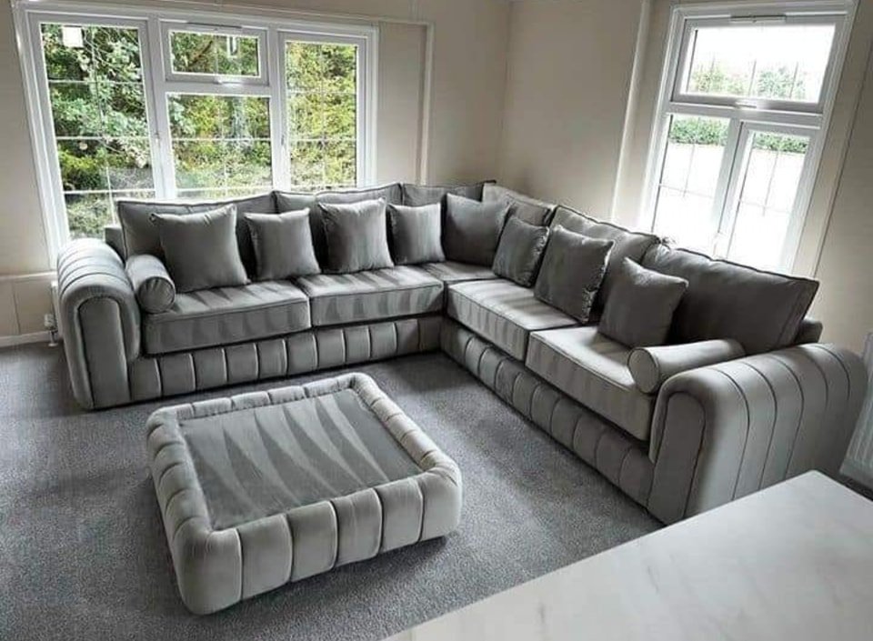 Lily Grey 3+2 Sofa with Coffee Table