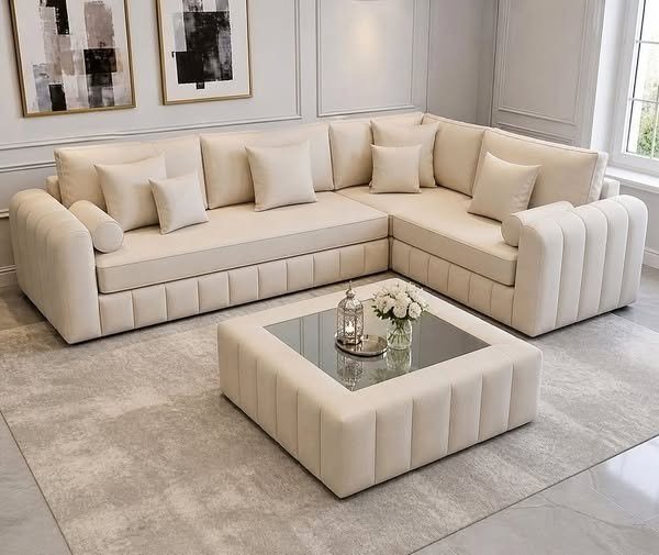 Lily Corner L shape Sofa with Coffee Table