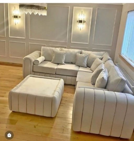 Lily Cream Corner Sofa with Coffee Table