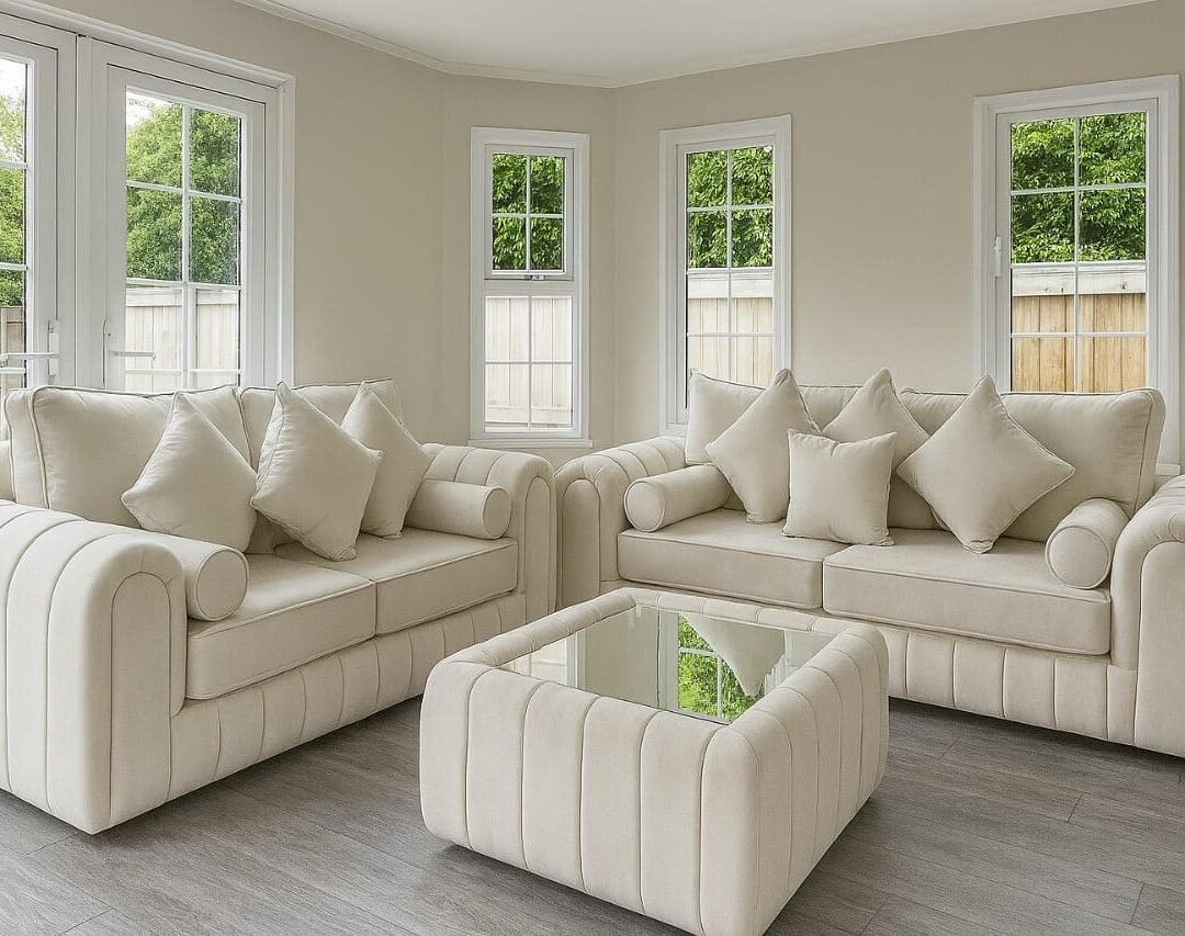 Lily Cream 3+2 with Coffee Table